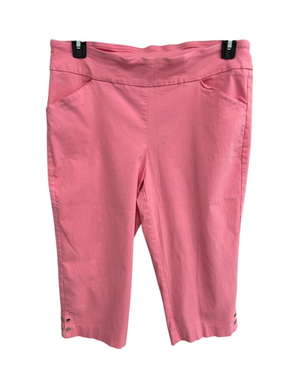 Coral Bay 16P Pink Petite Capri Pants Button Accents Grandmacore Gardencore